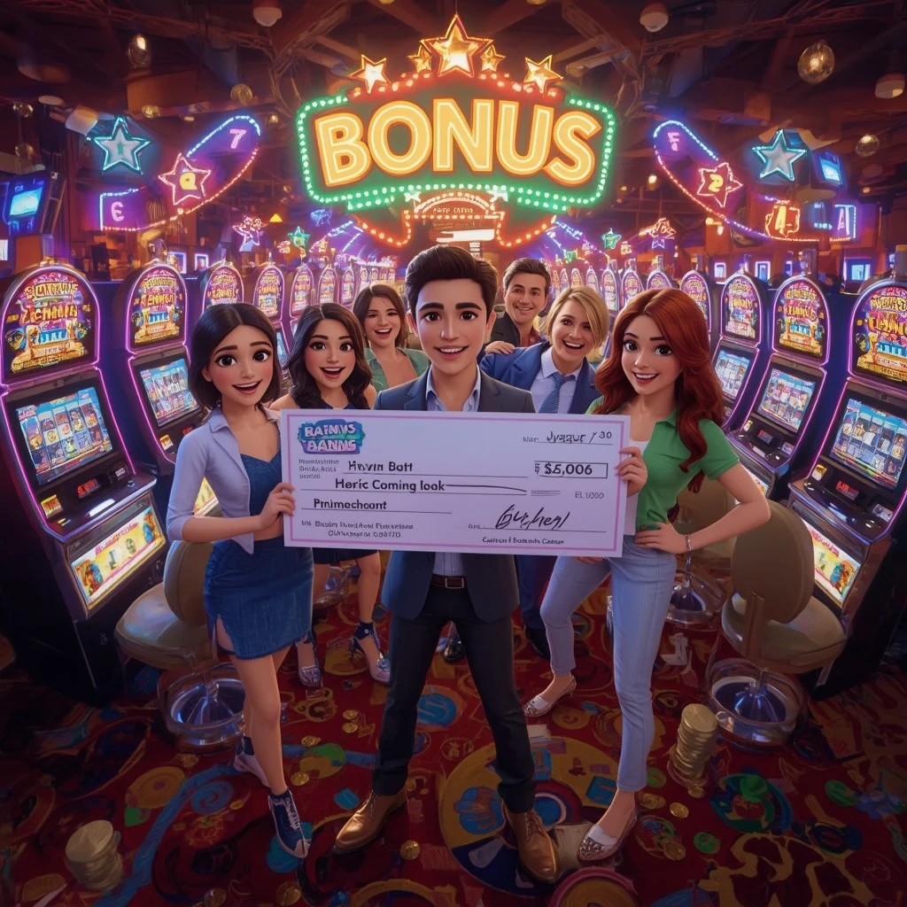bonus dans les mains de l'homme au casino CASINO WOLFY