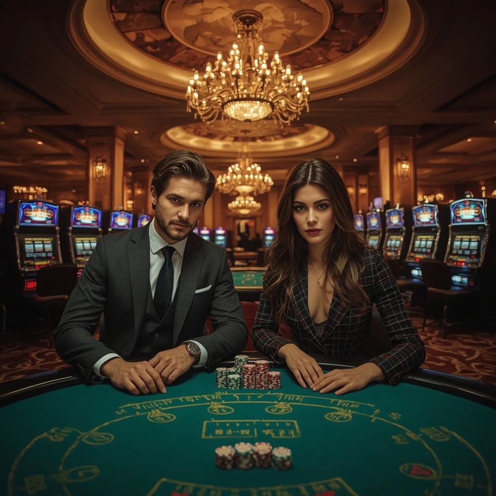 Deux joueurs de poker au Casino Wolfy
